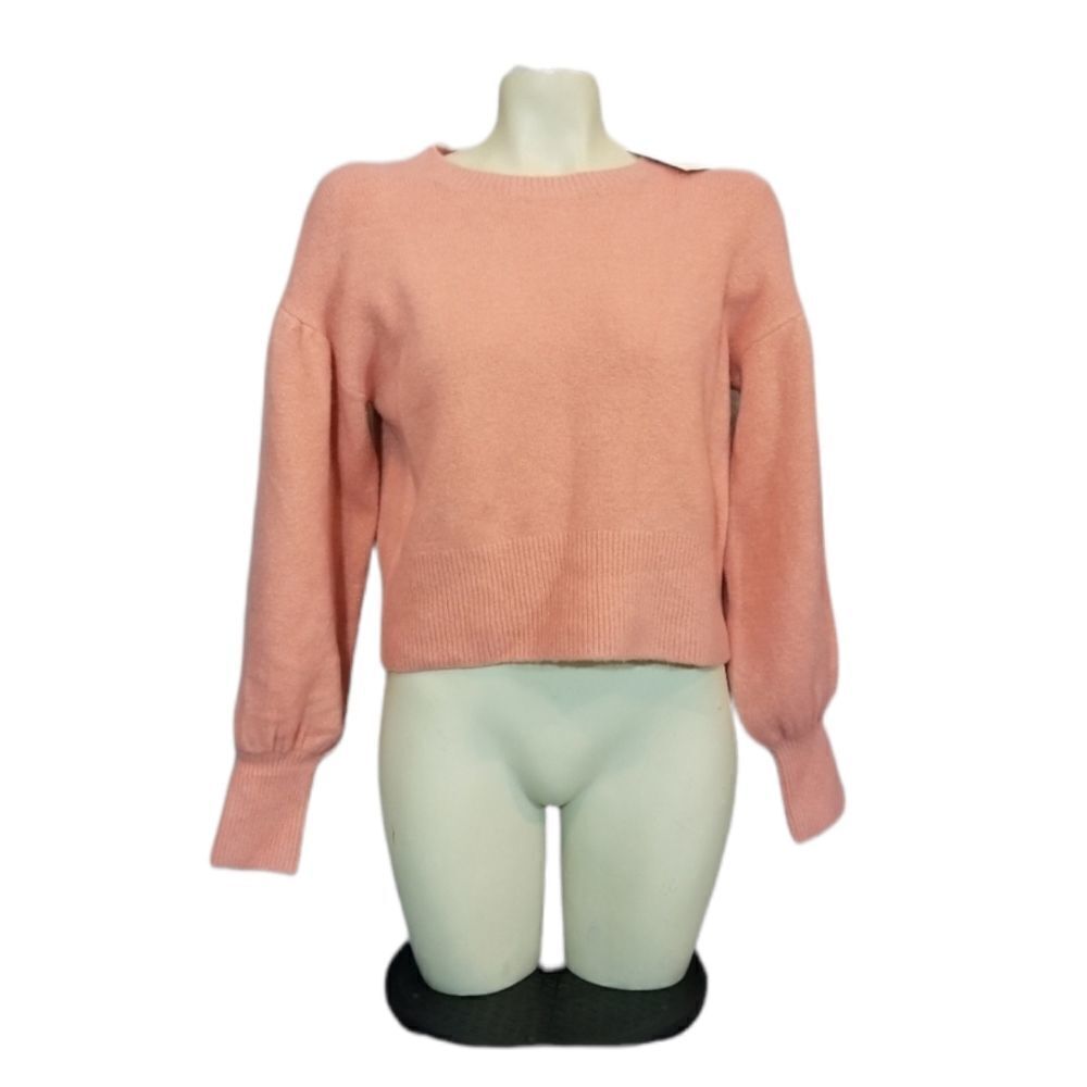 1901 Peach Colored Lantern Sleeve Sweater Sz L‎